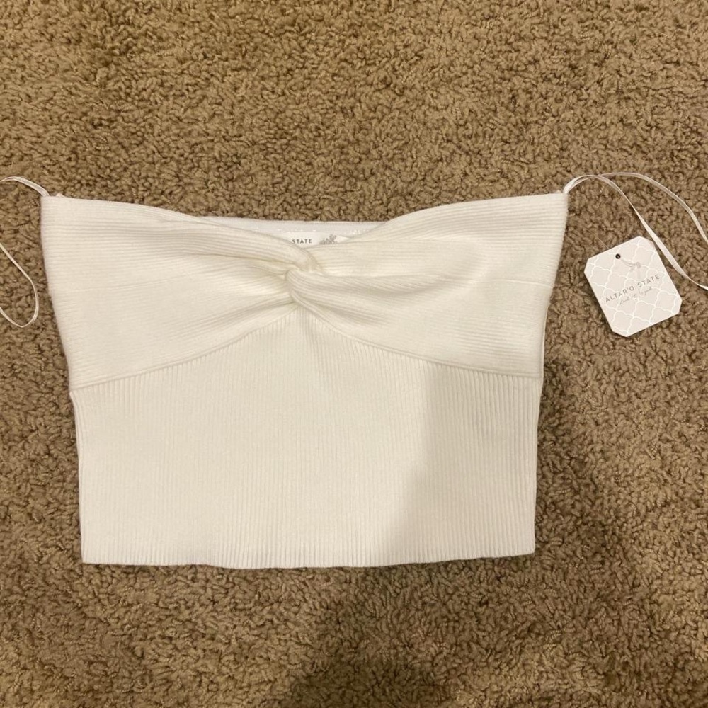 White Knotted Tube Top